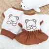 Suministros para Mascotas Perro Camiseta de Peluche Oso Falda Primavera y Verano Ropa para Perros Favorita Primavera Caniche Falda Delgada