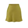 Falda Satinada de Acetato Estilo Americano Picante para Mujer, Cintura Alta, Línea A, Verano Sexy Anti-Exposición Ajustada Bodycon Corta