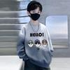 Moletom Infantil Outono 2025 Novo Camiseta Básica Infantil de Manga Comprida Estilo Coreano Moderno Estudante Gola Redonda Top