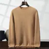 Gola Redonda Outono e Inverno Novo Estilo Caxemira 2026 Casual Manga Longa Cor Sólida Suéter Masculino Tricô de Caxemira Solto para Homens