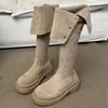 Botas Altas de Plataforma para Mujer 2026 Otoño Nuevo Llegada Botas de Caballero de Caña Alta Hasta la Rodilla Adelgazantes Elásticas en Dos Direcciones Skinny Botas Largas