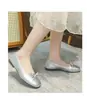 Zapatos Planos de una Sola Capa para Mujer 2024 Nueva Llegada de Primavera Punta Cuadrada Lazo Zapatos de Noche Combinan con Todo Cuero Suave Suela Blanda Ligeros Zapatos de Frijol
