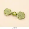 Botón de Qipao Estilo Chino con Perlas de Jade Tejidas a Mano y Diseño de Flor de Rosa, Botón Decorativo para Traje Tradicional Hanfu y Tang