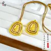 Collar de Cuerda Trenzada Dorada Tradicional Más Vendido en Transmisión en Vivo, Nuevo Estilo Chino Dorado Arena con Acentos de Diamante, Colgante Grande de Brújula de Buda para Mujeres, Venta al por Mayor