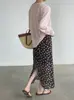 Taoguan [Lunares de Verano] Falda de Lunares de Estilo Vacacional Relajado para Mujer Falda Versátil Fluida de Gasa 26039