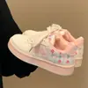 Zapatos Blancos de Malla con Suela Gruesa de Aspecto de Alta Gama para Mujer Verano 2025 Finos Estudiante Versátiles Deportivos Zapatos de Skate
