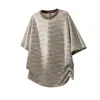 Camiseta de Manga Corta Arcoíris Burbujas Rayas Dopamina Estilo Americano para Hombre, Verano Delgada Cuello Redondo Holgada Talla Grande Manga Media