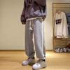 Calça Casual Wide Leg Masculina Tendência Solta Reta Mergulhada para Meninos High Street Calça Esportiva Preta