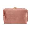 Bolsa Cosmética Octagonal de Felpa Dopamina, Bolso de Mano de Terciopelo Portátil para Salidas, Bolsa Sencilla para Guardar Artículos de Tocador