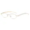 Gafas Gm Diamond para Mujer con un Toque de Alta Gama, Aspecto Natural, Gafas de Montura Pequeña Estilo Coreano con Diamantes