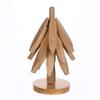 Utensílios de Mesa Bambu Cor de Noz Madeira Sólida Árvore de Natal Protetor de Mesa Tapete Isolante Térmico Formato de Árvore Porta-Copo Tapete Isolante Térmico para Caçarola