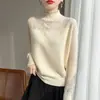 26 Nuevos Conjuntos de Moda Otoño e Invierno, Camiseta Interior de Encaje de Manga Larga con Cuello Semi-Alto Tejido para Mujer, Suéter Holgado Adelgazante