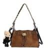 Hilo de Bordar de Color Sólido 2025 Nuevo Bolso de Hombro Individual de Cuero Mate para Axila Bolso de Cadena de Moda con Gran Capacidad para Mujeres