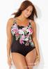 Maiô Inteiro Plus Size Estilo Europeu e Americano 2025 em Estoque Estampado Moda Praia Biquíni Feminino