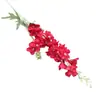 Materiales Florales para Bodas, Flores Artificiales, Delfinio de 2 Ramas, Decoración Floral para Salón de Bodas, Arreglo de Pasillo, Delfinio de Terciopelo