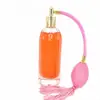 Frasco de perfume redondo tipo airbag frasco de perfume com listras verticais frasco de vidro 100ml frasco de spray de perfume tipo airbag