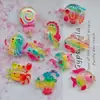 Nuevos Accesorios de Animales Marinos Pequeños Color Arcoíris Parche de Piruleta de Resina Accesorios para el Cabello de Niños Accesorios para Ropa