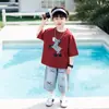 Conjunto de Verano para Niños 2026 Nuevo Elegante Camisa de Manga Corta con Estampado de Pony para Niños Ropa Fina de Verano para Niños Ropa de Media Manga para Niños