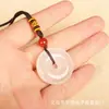 Colar direto da fábrica de calcedônia natural com fivela de paz branca e pingente de ágata de gelo para homens e mulheres, pingente para amantes, dedicado para lives