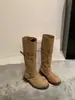 Botas de Tricô Grosso de Calibre Grande com Design de Nicho Estilo Coreano Acima do Joelho Novidade Primavera/Verão 2026 Bico Redondo Botas Altas Botas de Cavaleiro Emagrecedoras