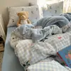 Conjunto de cama puro algodão classe A quatro peças 2026 novo estilo lençol capa de edredom fronha dormitório estudantil pessoa solteira conjunto de três peças 4
