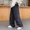 Calça Masculina Estilo Primavera e Outono 2026 Nova Calça Casual Infantil Primavera Meio para Grande Crianças Outono Roupa Estilosa Solta Longa Tendência
