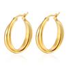Pendientes de moda para mujer de acero inoxidable, redondos esféricos, estilo europeo y americano transfronterizo, chapados en oro de 18 quilates, dos colores, pendientes de moda simples