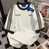 Camiseta Redonda de Manga Curta Estilo Coreano Ins Marca da Moda para Homens e Mulheres, Estilo Popular de Verão, Tops Casuais Preguiçosos para Casais