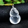 Pingente de cabaça de cristal branco implica fortuna auspiciosa Daifu Daifu com peridoto pontiagudo clavícula colar atacado