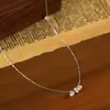 Collar Minimalista de Plata S925 con Colgante de Zirconia en Forma de Gota de Hada para Mujer, Estilo Coreano Exquisito y Único, Elegante y Fresco con Cadena Brillante de Diamante para Clavícula