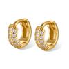 Aretes Jingxu de plata 925 ins de tres filas con diamantes, aretes de aro para cara ancha, retro de alta gama de plata esterlina, Europa y Estados Unidos transfronterizos