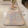 Tapete de piso para cozinha vintage, antiderrapante, resistente a óleo, lavável, resistente à sujeira, resistente ao desgaste, absorvente de água, secagem rápida, tapete de piso de terra de diatomáceas