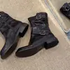 Botas Martin estilo inglês com fivela para mulheres, nova coleção outono/inverno 2026, estilosas, únicas, versáteis, emagrecedoras, botas curtas retrô