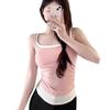 Nuevo Estilo Chica Picante Camisola Falsa de Dos Piezas para Mujer, Bloqueo de Color Adelgazante Versátil Patchwork Pura Tentación Espalda Hermosa Prenda Exterior Superior