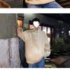 Estilo Transfronterizo Otoño e Invierno Estilo Perezoso Retro Cuello Solapa Media Cremallera Holgado Versátil Jersey de Punto de Manga Larga para Hombre