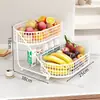 Bandeja de frutas para a sala de estar, suporte de frutas de vários níveis, bandeja de lanches e uma cesta de frutas elegante e de alta qualidade