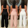 C7800 Transfronterizo 2026 Nueva Moda Femenina Elegante Top Tubo Ceñidor de Cintura Pantalones de Pierna Ancha de Cintura Alta Conjunto para Viajes y Cena