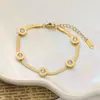 [Acero de titanio de cuerpo entero] 100 pulseras Europa y Estados Unidos 18k no se decoloran mujeres simple Joker ins moda personalizada joyería de mano