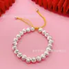 Pulsera Minimalista de Cuentas de Transferencia Chapada en Oro, Cuentas Entrelazadas Versátiles, Joyería Ajustable, Venta al por Mayor desde el Fabricante