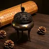 Adorno de Quemador de Incienso de Latón, Jarrón de Ciruelo Estilo Suzhou, Quemador de Incienso Xuan De, Quemador de Incienso de Sándalo, Quemador de Aromaterapia para Interiores del Hogar, Quemador de Incienso de Madera de Agarwood Frijol Han