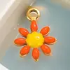 Colgante pequeño de acero inoxidable con goteo de aceite, doble círculo, doble colgante, margarita pequeña, pulsera DIY, collar, joyería de color, colgante pequeño
