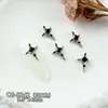 Acessórios Brilhantes de Zircônia para Nail Art em Dourado e Prata, Laço Luxuoso de Alta Qualidade Cravejado de Zircônia com Pingente de Pérola, Decoração de Diamante para Unhas