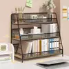 Estante, estantería de escritorio, estante de almacenamiento para escritorio de oficina, organizador de libros multicapa para escritorio de dormitorio