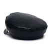 Outono e inverno 2022 Novo boné Navy moda feminina ins legal bonito preto chapéu Pu boné plano Boné Militar Feminino