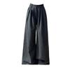 Calça Polo Point Wide Leg Calça Relaxada Preguiçosa Feminina 2025 Novo Corpo Pera Calça Casual Solta