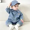 Macacão Jeans Infantil 2026 Roupa Infantil para Meninos e Meninas, Macacão Moderno Estilo Coreano para Passeios