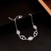 Pulseira com Pingente Redondo de Zircônia Super Brilhante Estilo Francês, Pulseira Exquisita de Luxo Leve de Alta Qualidade, Joia Feminina Fashion e Versátil