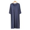 Camisón Redondo Talla Grande con Almohadillas en el Pecho, Manga Corta de Modal, Vestido Largo Holgado y Sencillo, Adelgazante y Se Puede Usar Afuera, Ropa para el Hogar, Adelgazante Talla Grande