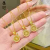 Loja de Ouro Mesmo Estilo Colar Coração Gelo Quebrado Banhado a Ouro Retenção de Cor Alta Borboleta Floral Moeda Cinco Imperadores Colar Atacado