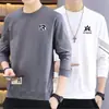 Camiseta de Manga Larga para Hombre Destacada, Estampado de Marca de Moda, Top Otoño/Invierno, Sudadera, Camiseta Interior Juvenil, Camiseta Base
